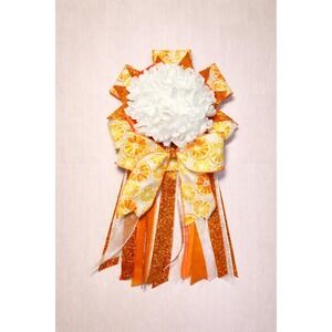 Citrus Homecoming Mum – Orange & White Sparkle School Mum